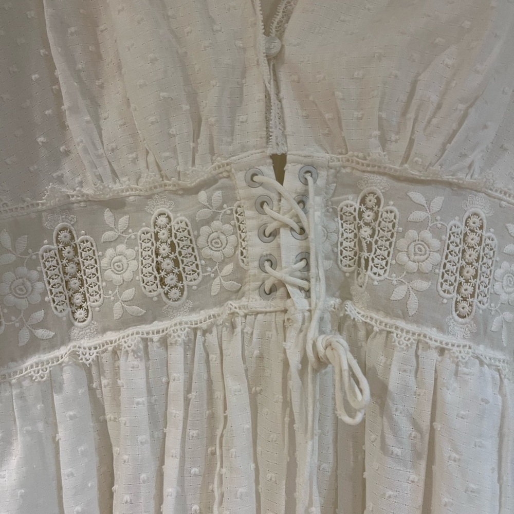 Zimmermann Floral Lace Dotted Mini Dress. - Picture 6 of 10